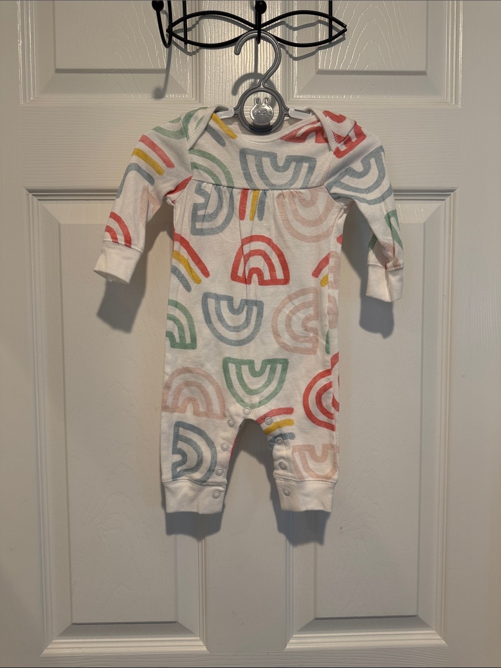Carter's White Footed One-Piece with Rainbow Arches